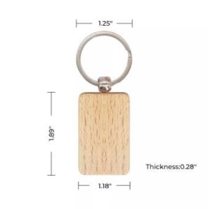 Laser-Engraved Wooden Keychain