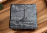Lighthouse slate coaster