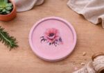Pink Anemone coaster - colored